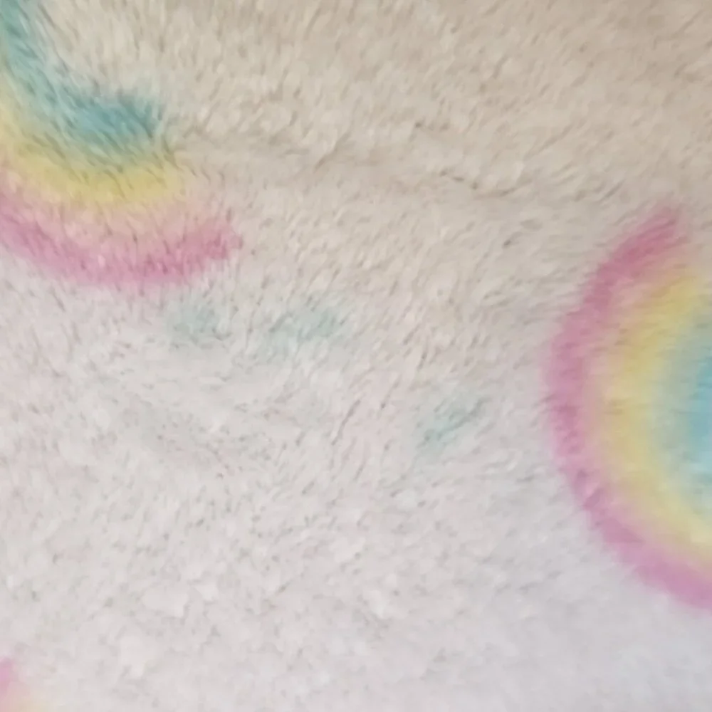 Blankets and Beyond Baby Girl Rainbow Blanket Pink Plush White Backing 27 X‎ 30